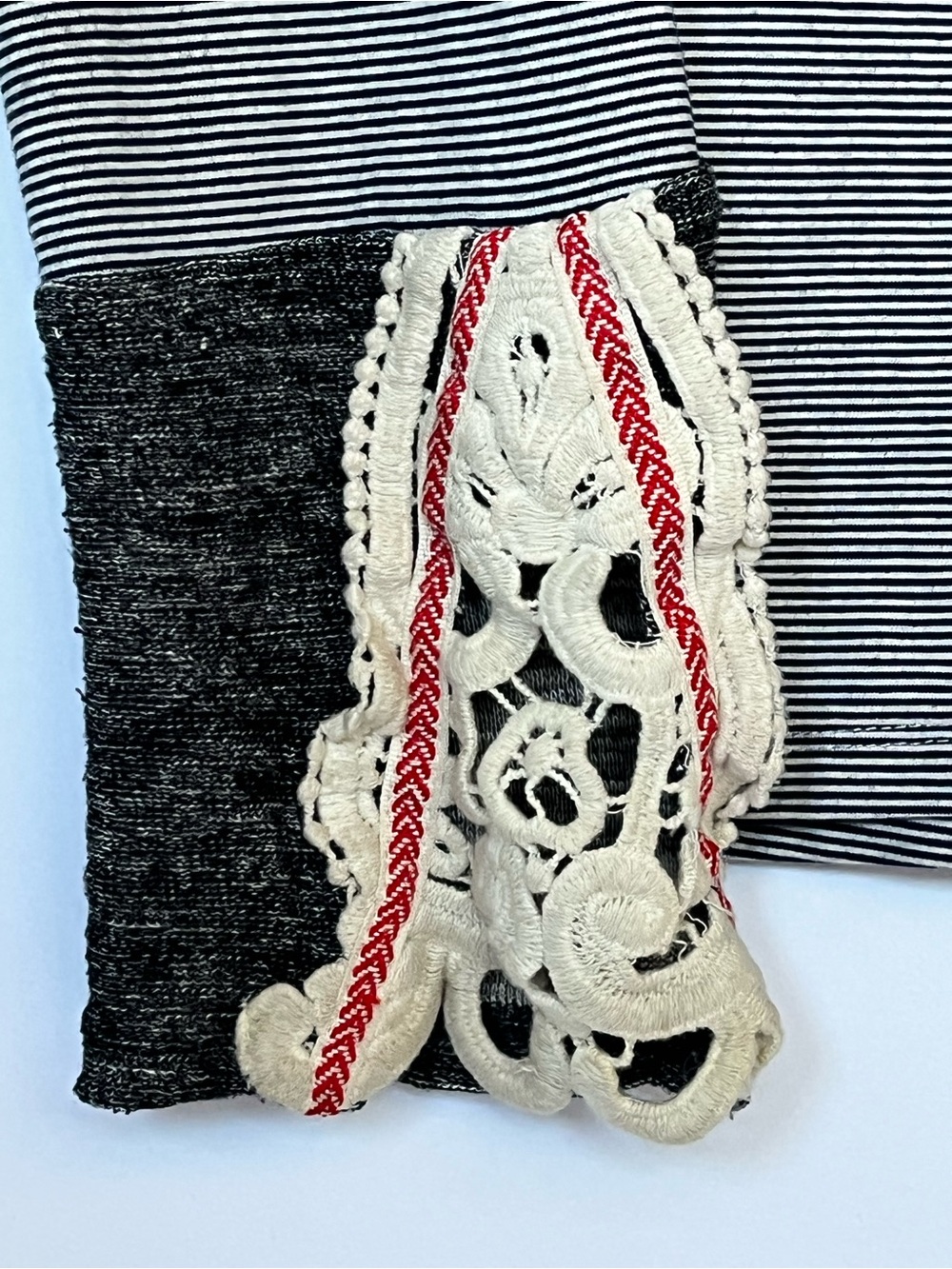 Hem & Thread Boho Striped Lace Up Top Crochet Statement Cuff - Picture 2 of 12